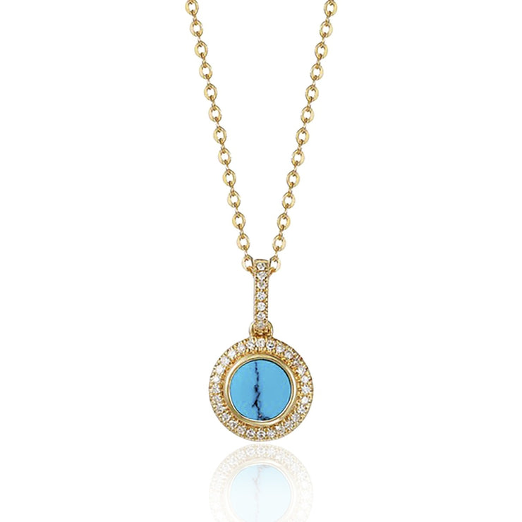 LUVENTE - TURQUOISE & DIAMOND PENDANT