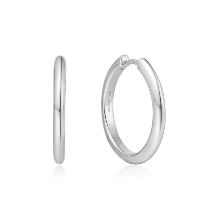 Ania Haie - Silver Medium Tube Hoop Earrings