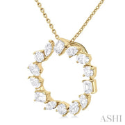 ASHI - MULTI SHAPE DIAMOND CIRCLE PENDANT