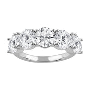 5 Stone Round Lab Grown Diamond Wedding/Anniversary Band