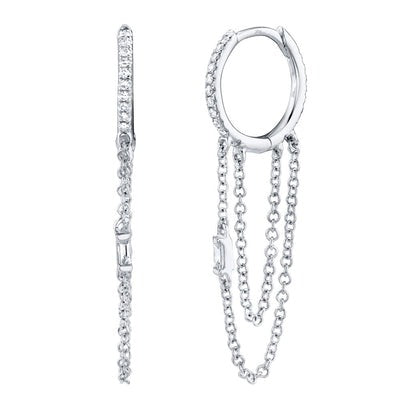 SHY CREATION - DIAMOND DANGLE HOOP EARRINGS