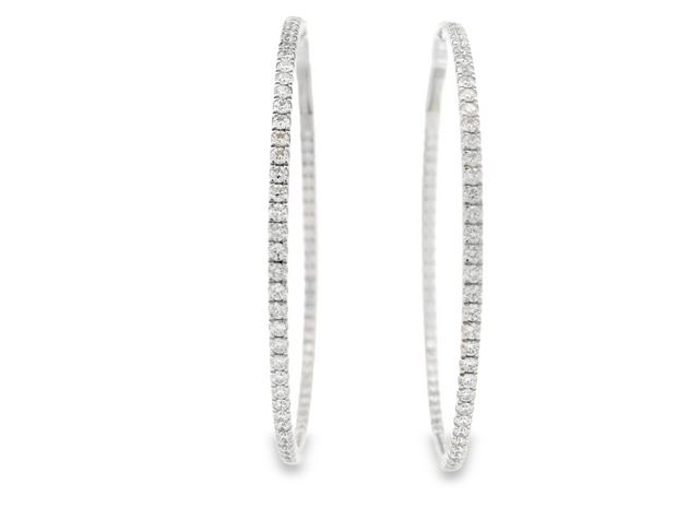 DIAMOND IN & OUT HOOP EARRINGS - 3/4 CT