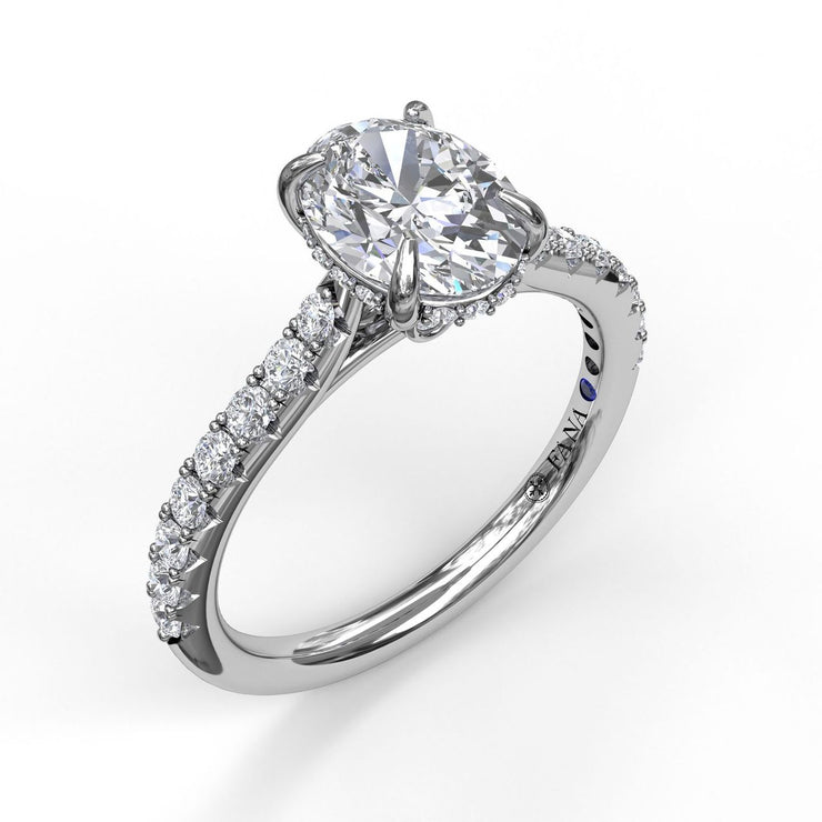 FANA - DIAMOND PRONG SET OVAL SET ENGAGEMENT RING SETTING