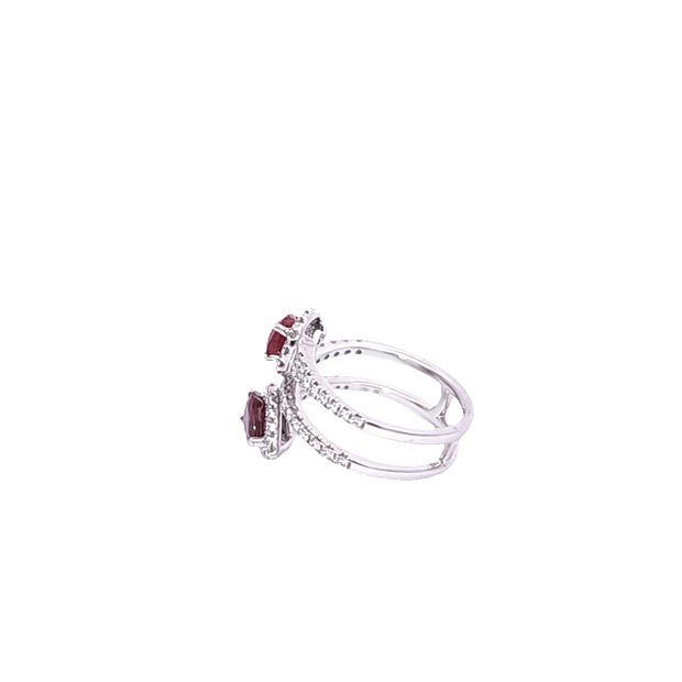 JEWELS BY JACOB - 3 ROW RUBY & DIAMOND RING