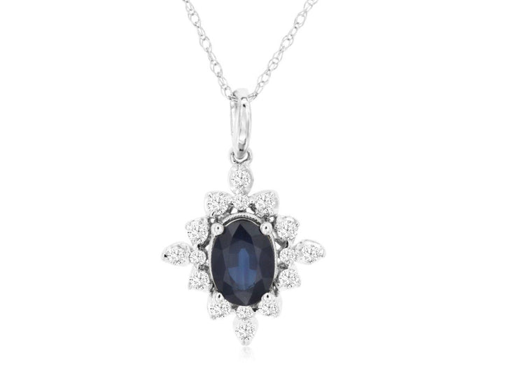 SAPPHIRE & DIAMOND STAR PENDANT