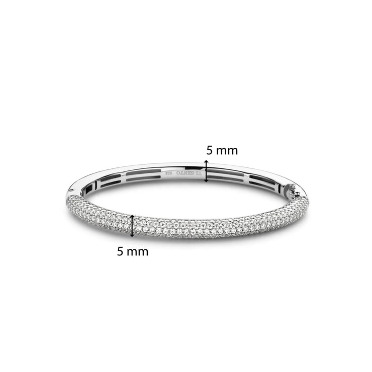 TI SENTO - STERLING SILVER CUBIC ZIRCONIA BANGLE BRACELET