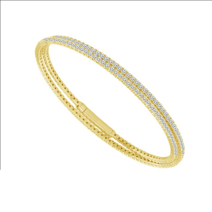 DOUBLE WRAP FLEXIBLE DIAMOND TENNIS BRACELET