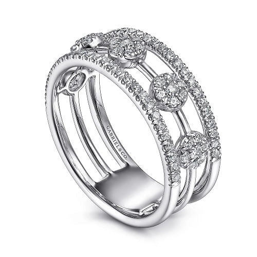 GABRIEL - DIAMOND CLUSTER 3 ROW RING