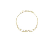 SHY CREATION - YELLOW GOLD PAVE DIAMOND LOVE BRACELET