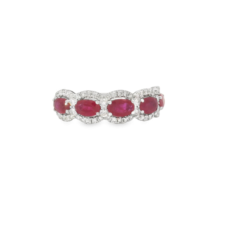 RUBY & DIAMOND 5 STONE RING