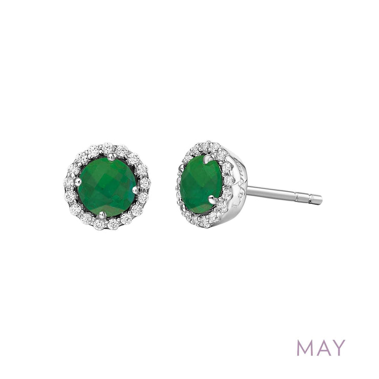 LAFONN – SIMULATED EMERALD STUD EARRINGS