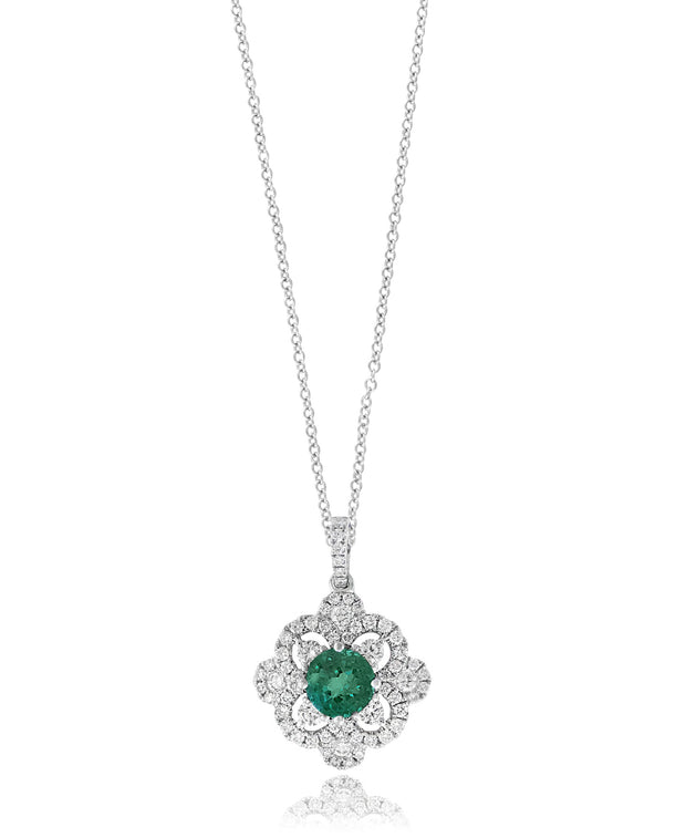 VINTAGE INSPIRED EMERALD & DIAMOND PENDANT