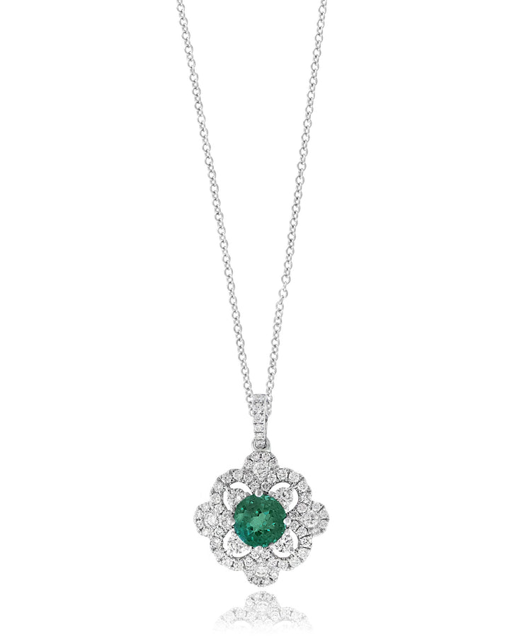 VINTAGE INSPIRED EMERALD & DIAMOND PENDANT