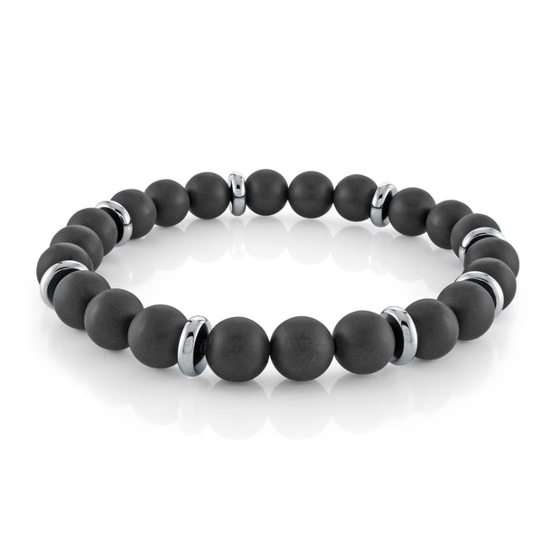 BLACK ONYX BEADS STRETCH BRACELET