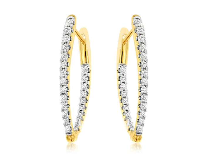 MARQUISE SHAPE DIAMOND HOOP EARRINGS