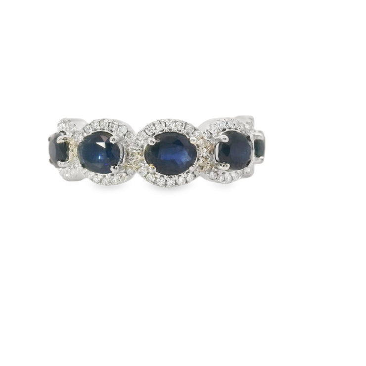 SAPPHIRE & DIAMOND 5 STONE RING