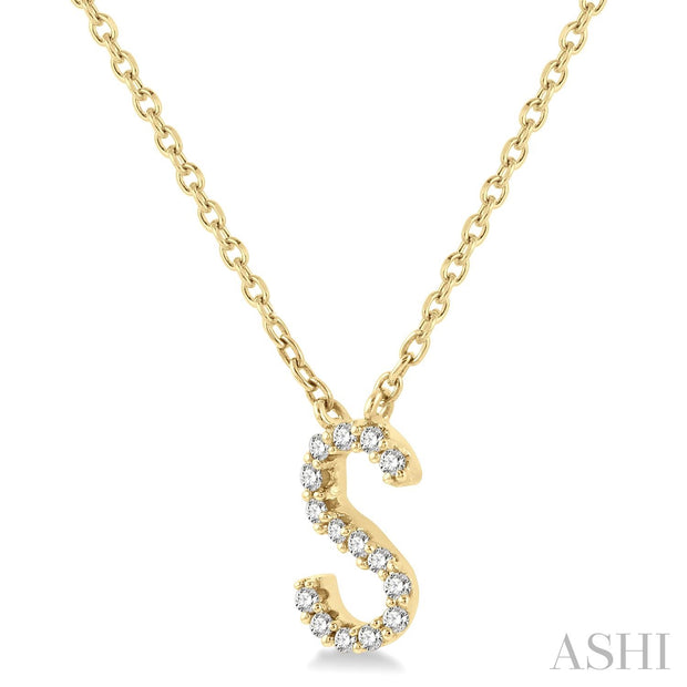 ASHI - 'S' DIAMOND INITIAL PENDANT