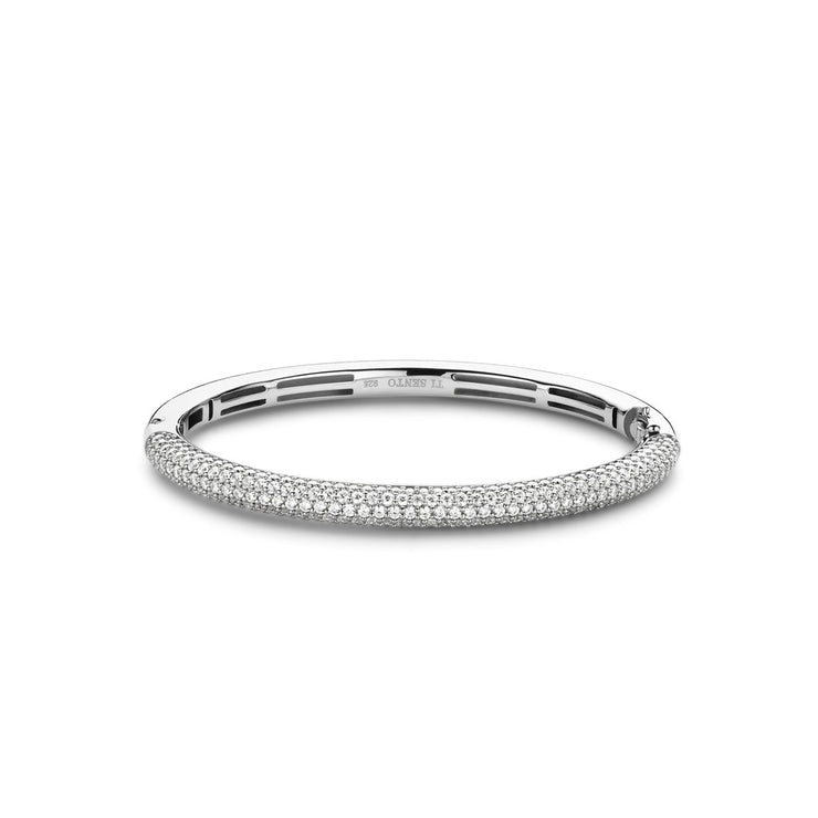 TI SENTO - STERLING SILVER CUBIC ZIRCONIA BANGLE BRACELET