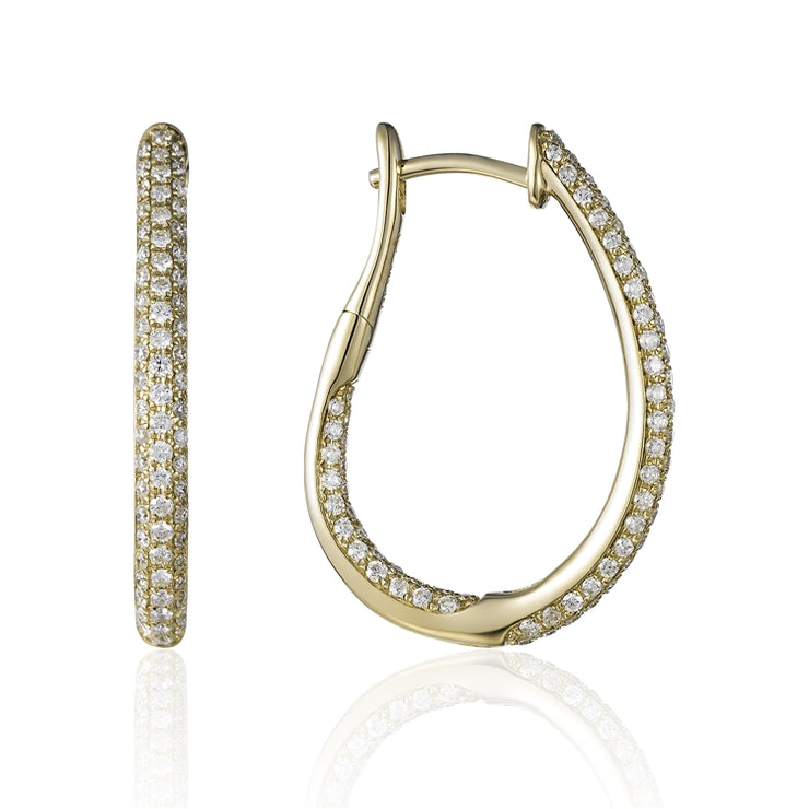 LUVENTE - OVAL DIAMOND HOOPS