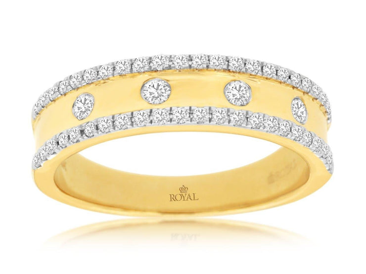 WIDE BAND DIAMOND RING