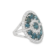 BLUE & WHITE DIAMOND STATEMENT RING