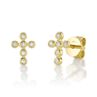 Shy Creation - Diamond Cross Earrings