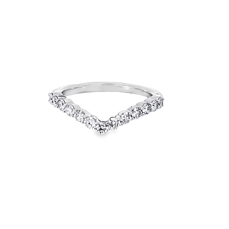 PAVE DIAMOND “V” CONTOUR WEDDING BAND – 0.50 TCW