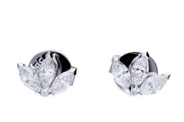 LOTUS FLOWER DIAMOND POST EARRINGS