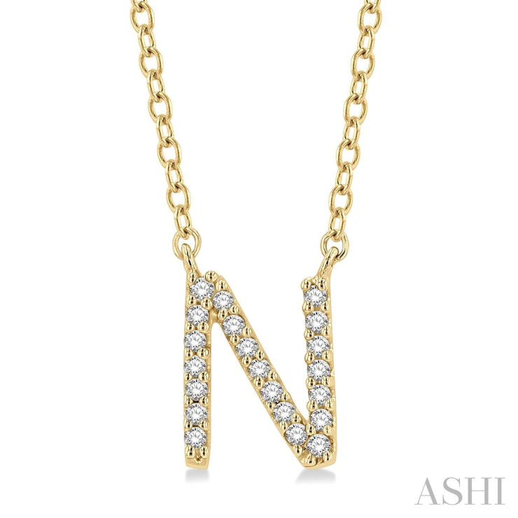 ASHI - 'N' DIAMOND INITIAL PENDANT