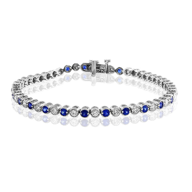 SAPPHIRE & DIAMOND TENNIS BRACELET