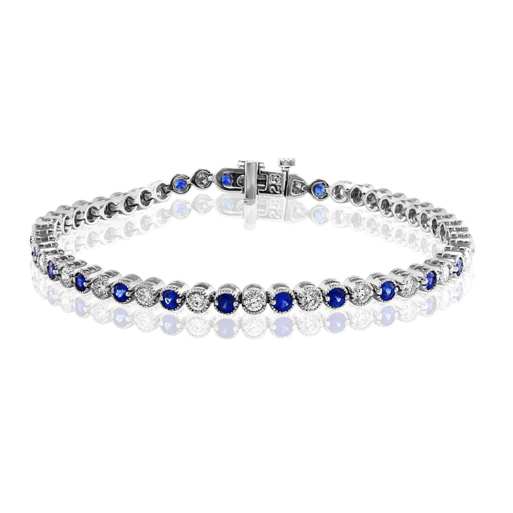 SAPPHIRE & DIAMOND TENNIS BRACELET