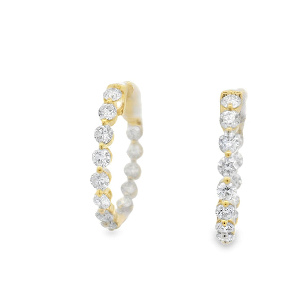 DIAMOND IN & OUT HOOP EARRINGS - 2 CT