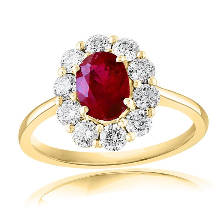 RUBY & DIAMOND FLOWER RING