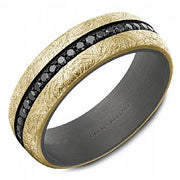 CROWN RING - BLACK DIAMOND WEDDING BAND