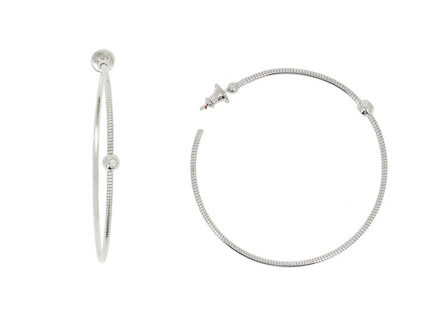 DIAMOND SOLITAIRE HOOP EARRING