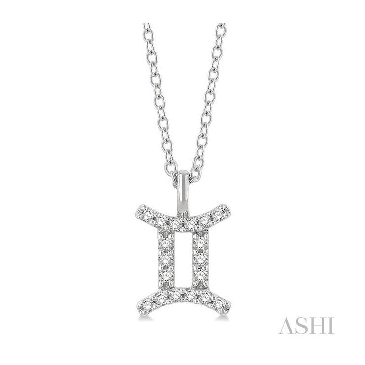 ASHI - DIAMOND ASTROLOGICAL SIGN PENDANT - GEMINI