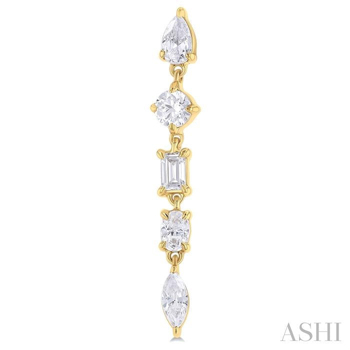 Ashi - Multi Shape Diamond Dangle Earrings