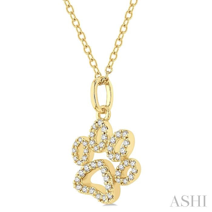 ASHI - DIAMOND DOG PAWPRINT PENDANT