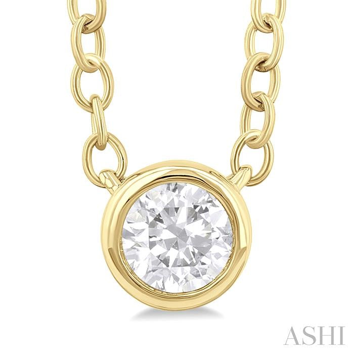 ASHI - ROUND DIAMOND SOLITAIRE PENDANT - 1/6 CT