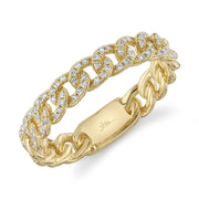 SHY CREATION- YELLOW GOLD DIAMOND LINK RING