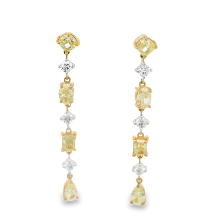 YELLOW & WHITE GOLD DANGLE EARRINGS