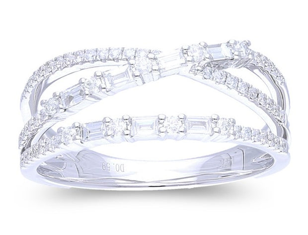 3 ROW DIAMOND CRISS CROSS RING