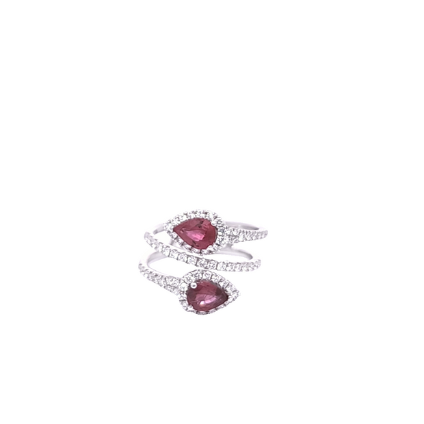 JEWELS BY JACOB - 3 ROW RUBY & DIAMOND RING