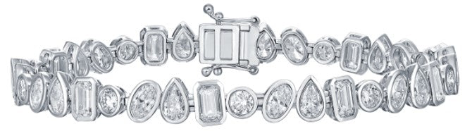 VARIOUS SHAPE DIAMOND TENNIS BRACELET - 8 TCW