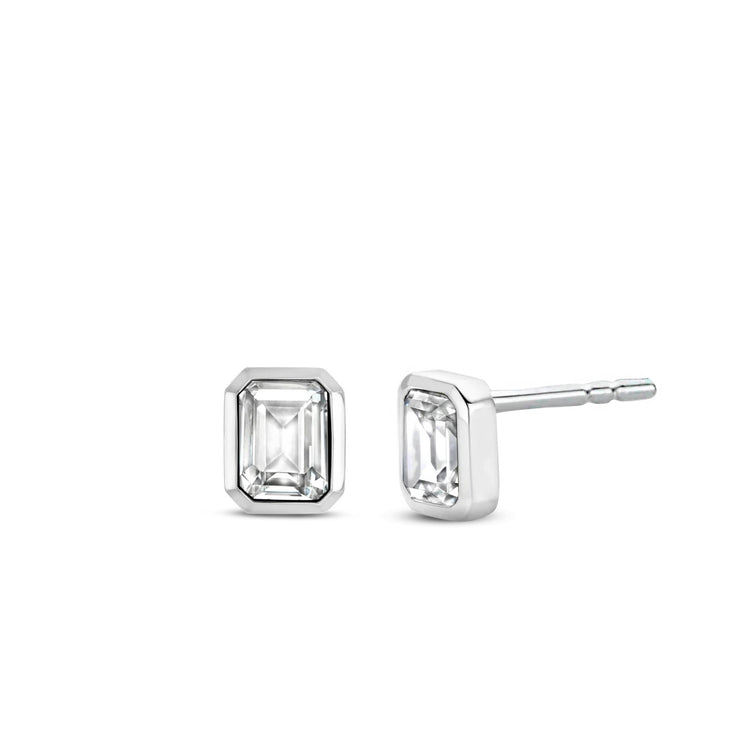 TI SENTO - STERLING SILVER BEZEL SET CUBIC ZIRCONIA STUDS