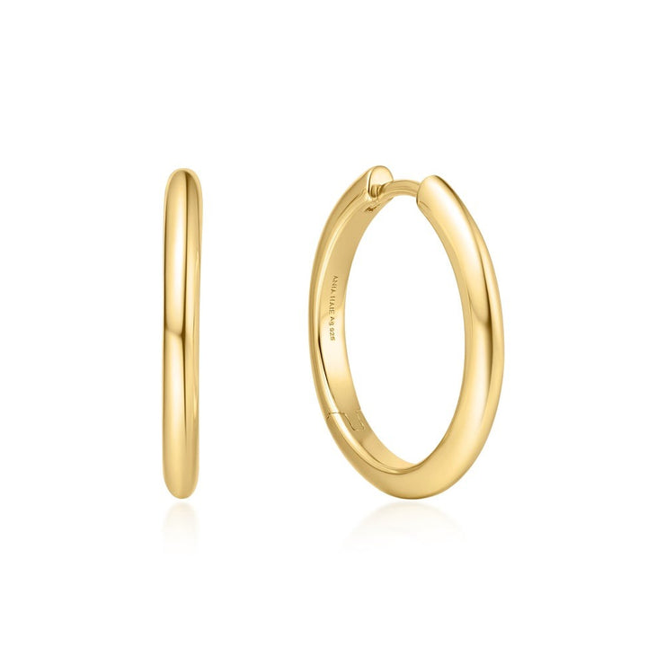 Ania Haie - Gold Tube Medium Hoop Earrings