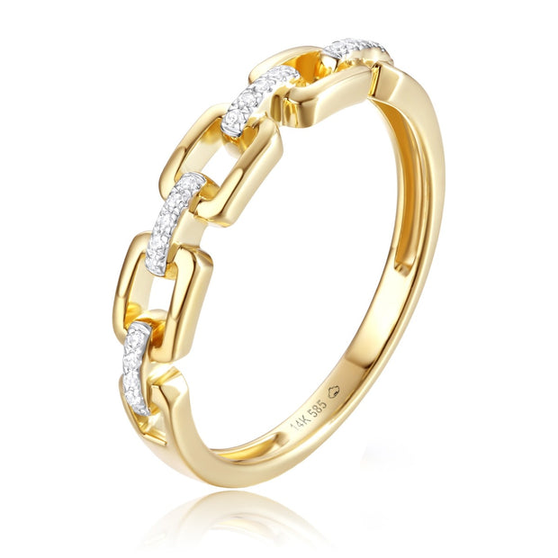 LUVENTE - CHAIN LINK DIAMOND RING