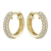 PAVE DIAMOND HUGGIE HOOP EARRINGS - 1/2 CT