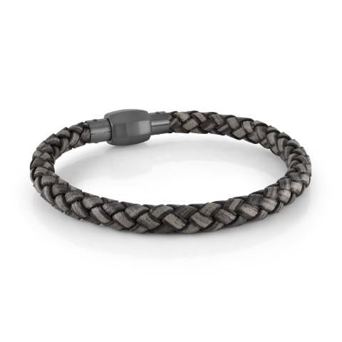 ITALGEM STEEL – GRAY LEATHER BRACELET