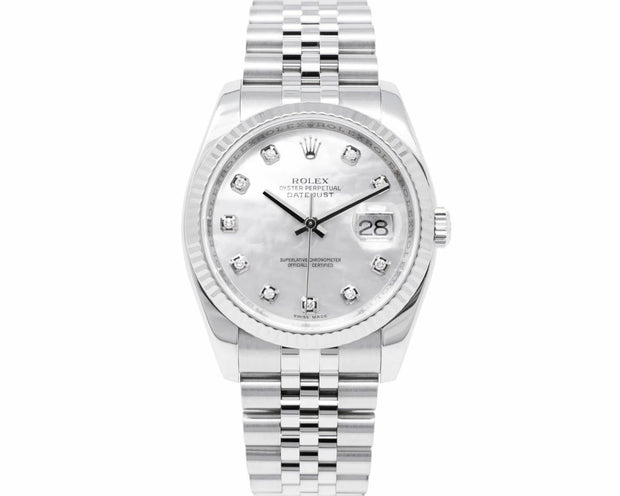 ROLEX DATEJUST, MOTHER OF PEARL DIAMOND DIAL